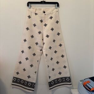 Zara Cream Textured Pants